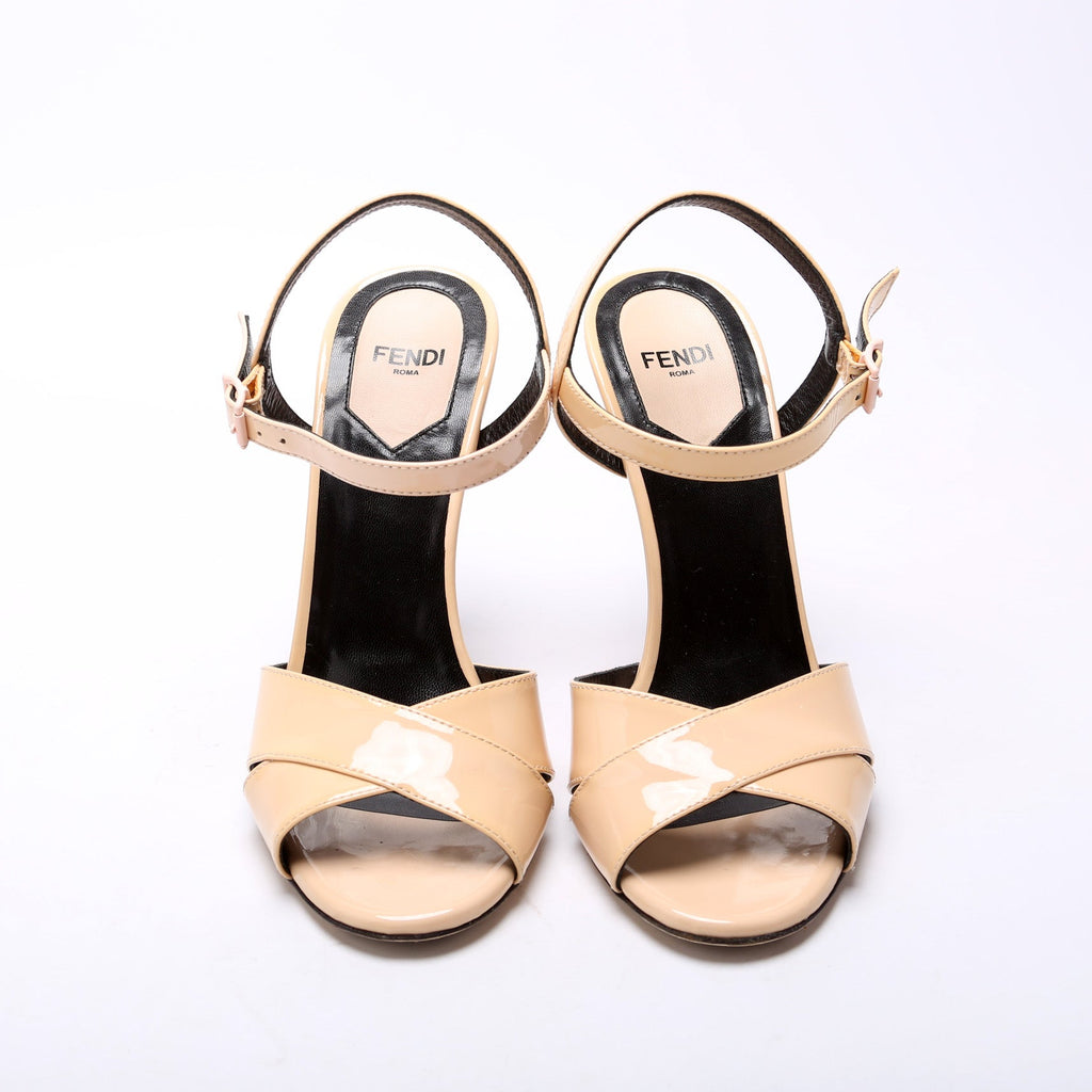 Patent Leather Heeled Sandals Size 36