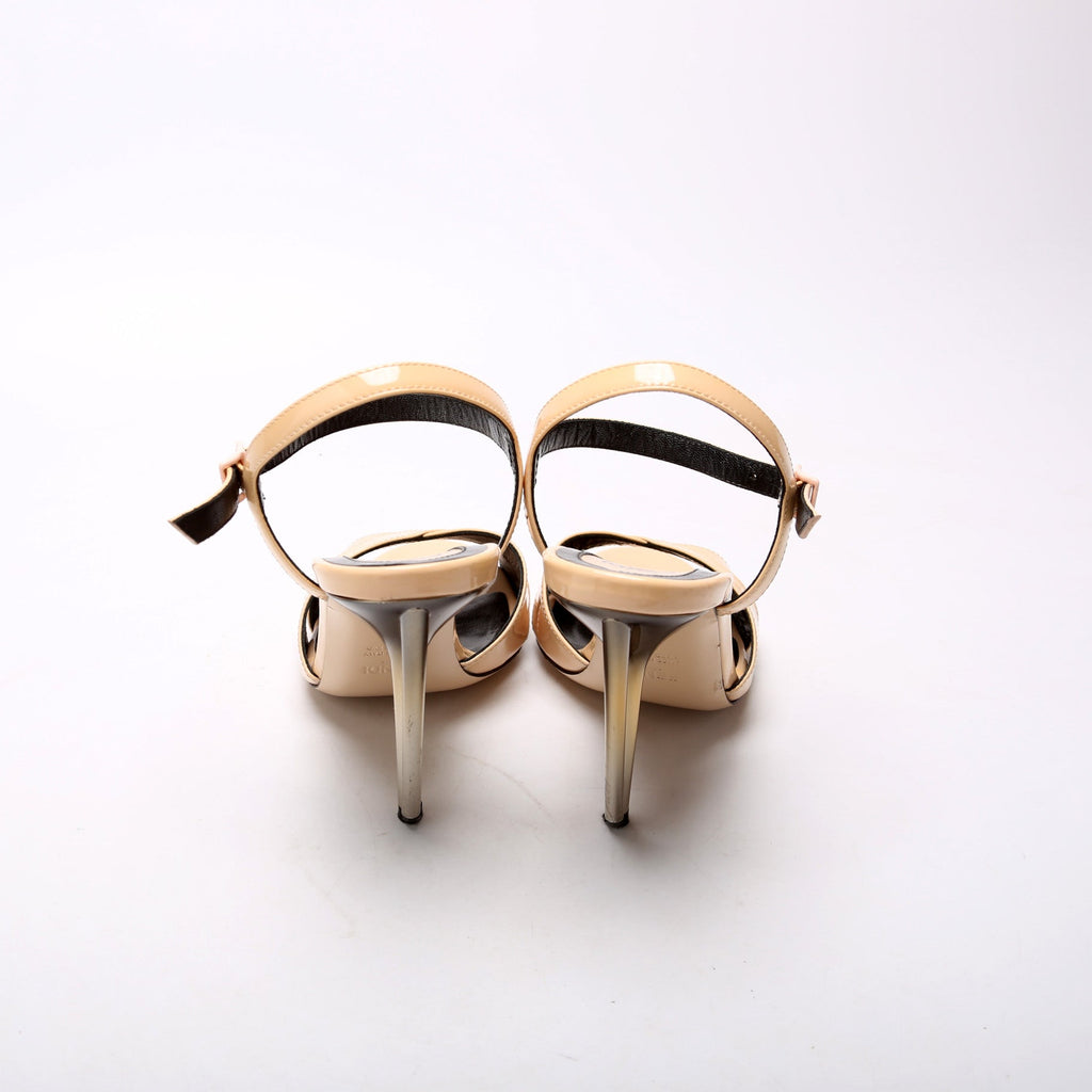Patent Leather Heeled Sandals Size 36