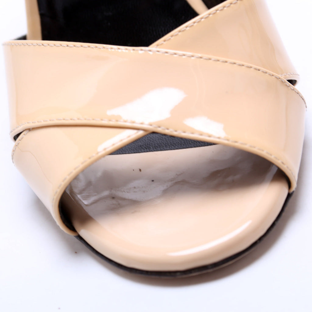 Patent Leather Heeled Sandals Size 36