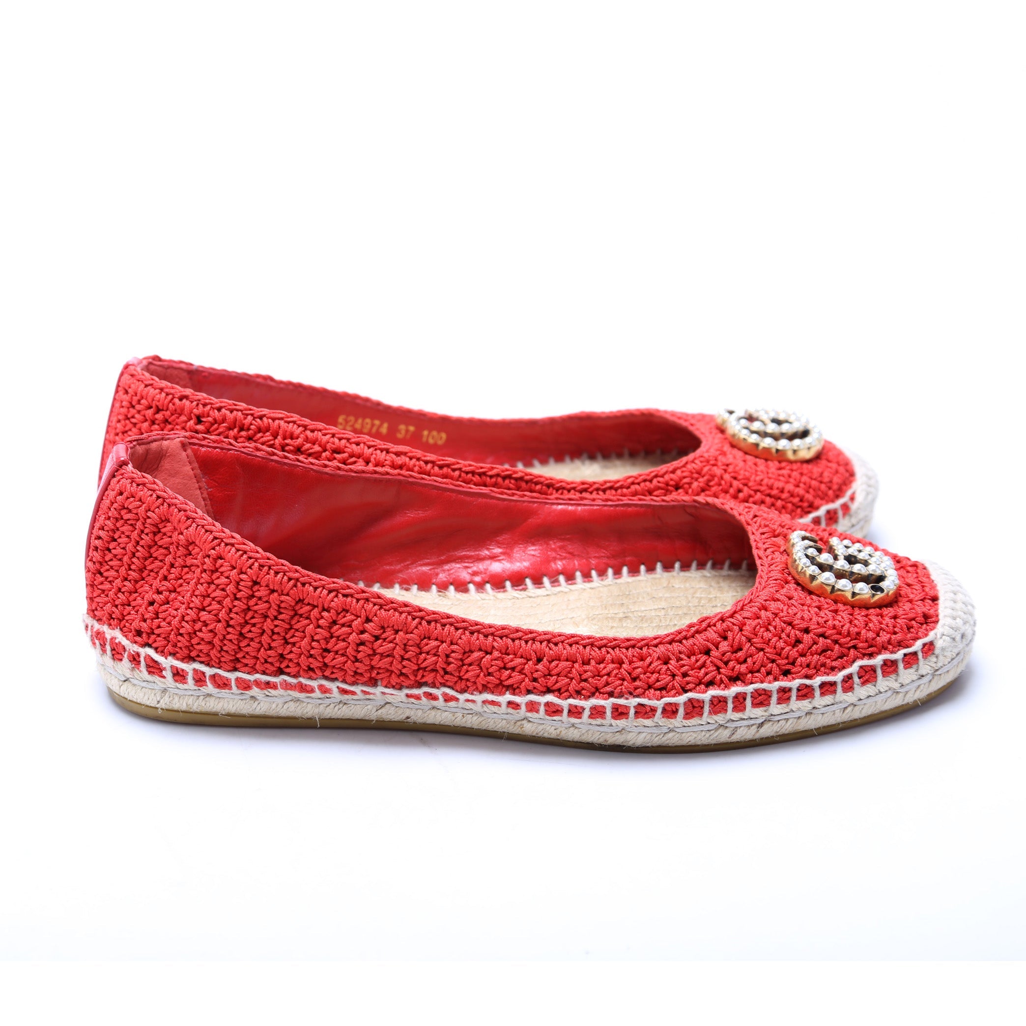 Gucci GG Pearl Espadrilles Size 37