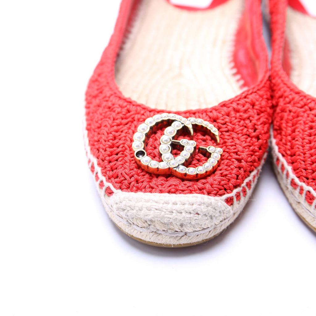 Gucci GG Pearl Espadrilles Size 37