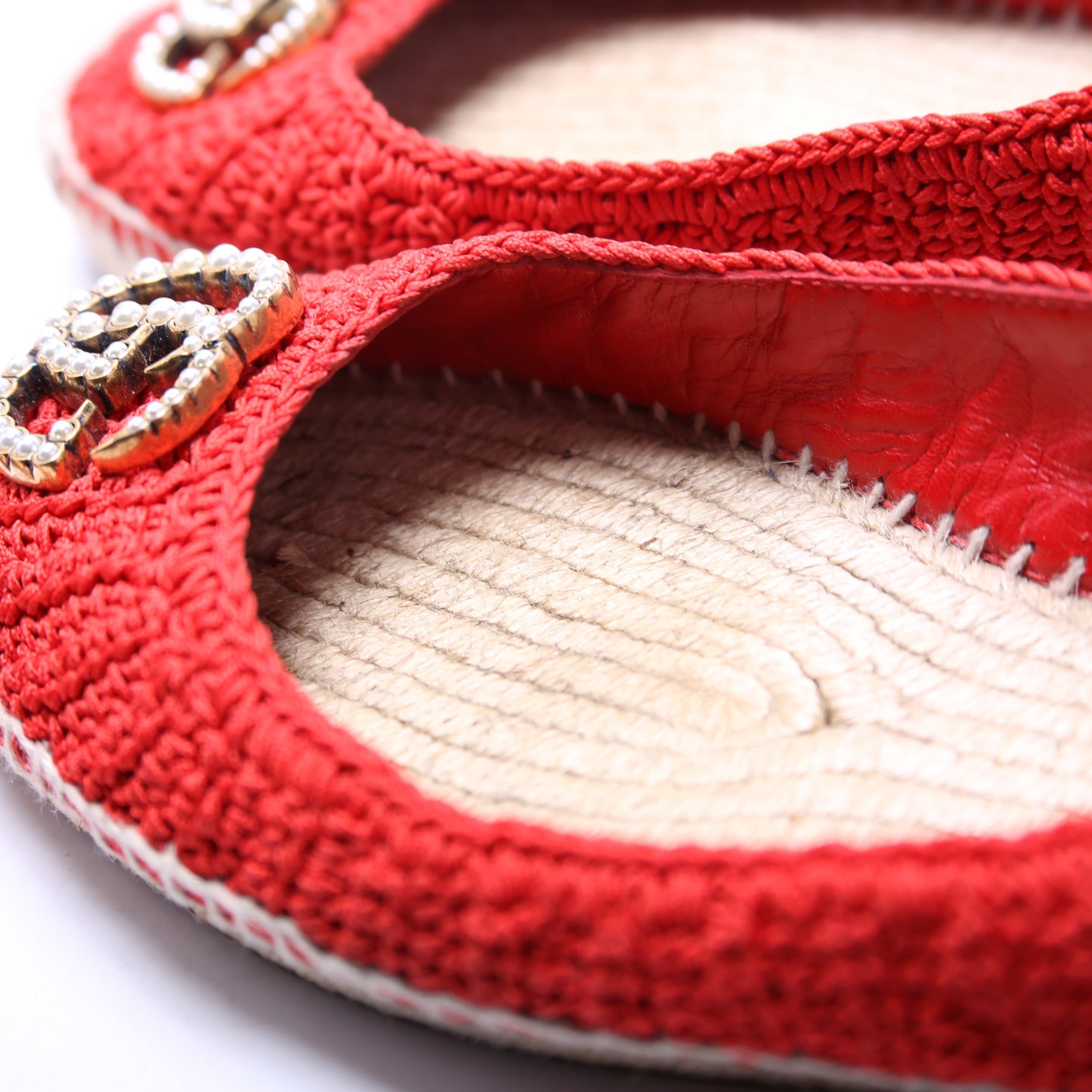 Gucci GG Pearl Espadrilles Size 37