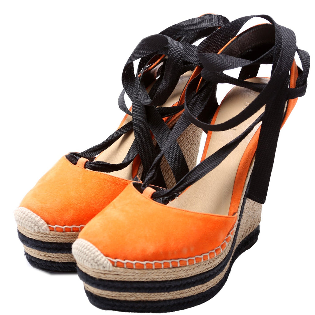 Gucci Suede Espadrille Wedges Size 38