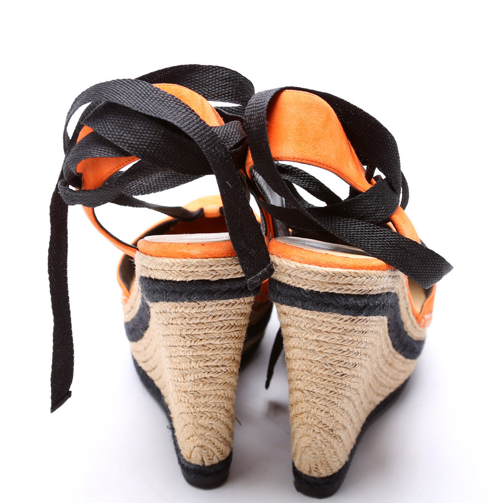 Gucci Suede Espadrille Wedges Size 38