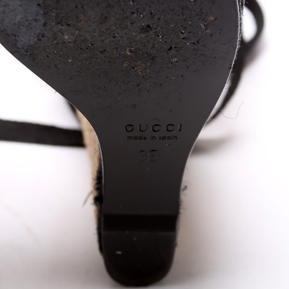 Gucci Suede Espadrille Wedges Size 38