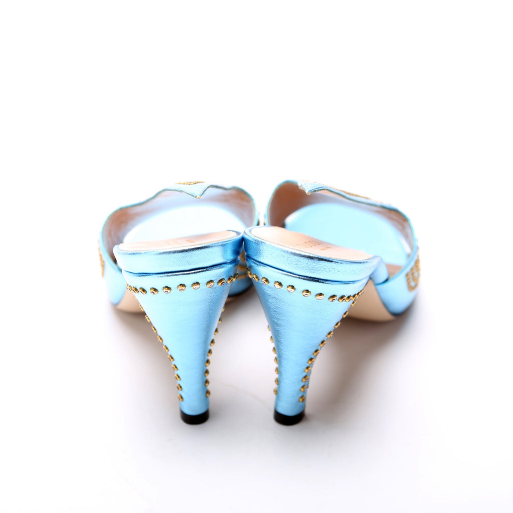 Studded Leather Pumps Size 38