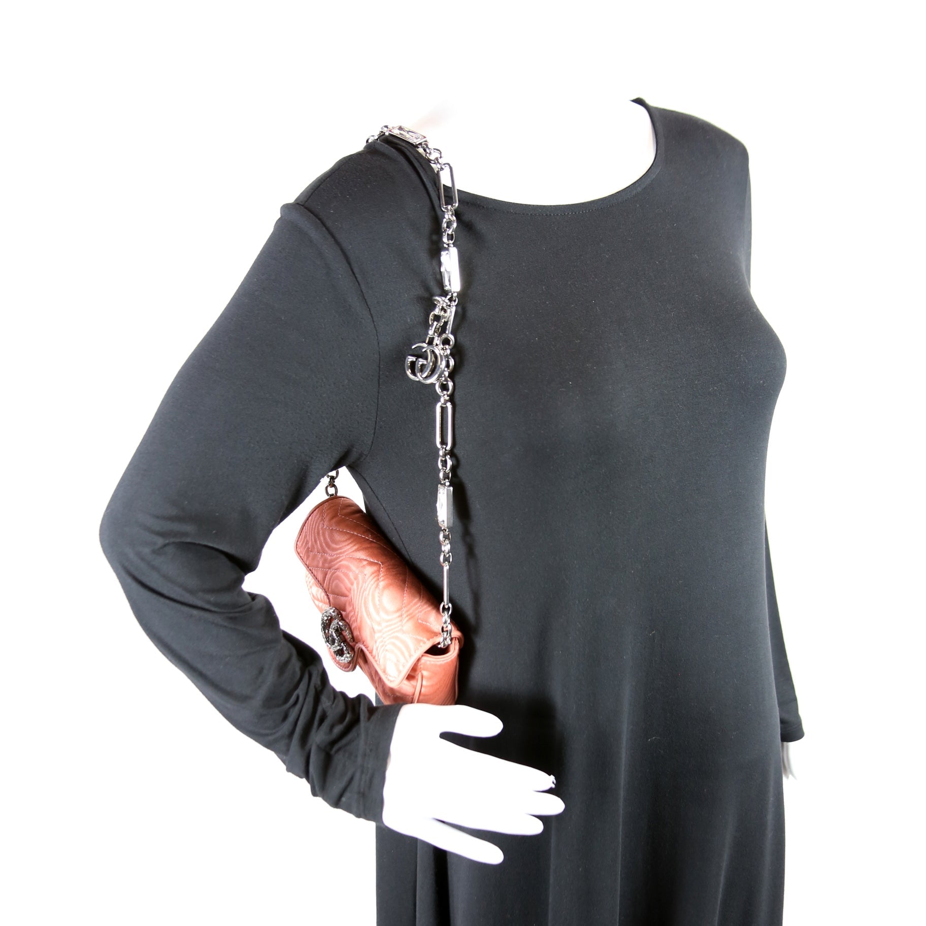 Marmont Rhinestone Moire Mini Belt Bag 746608