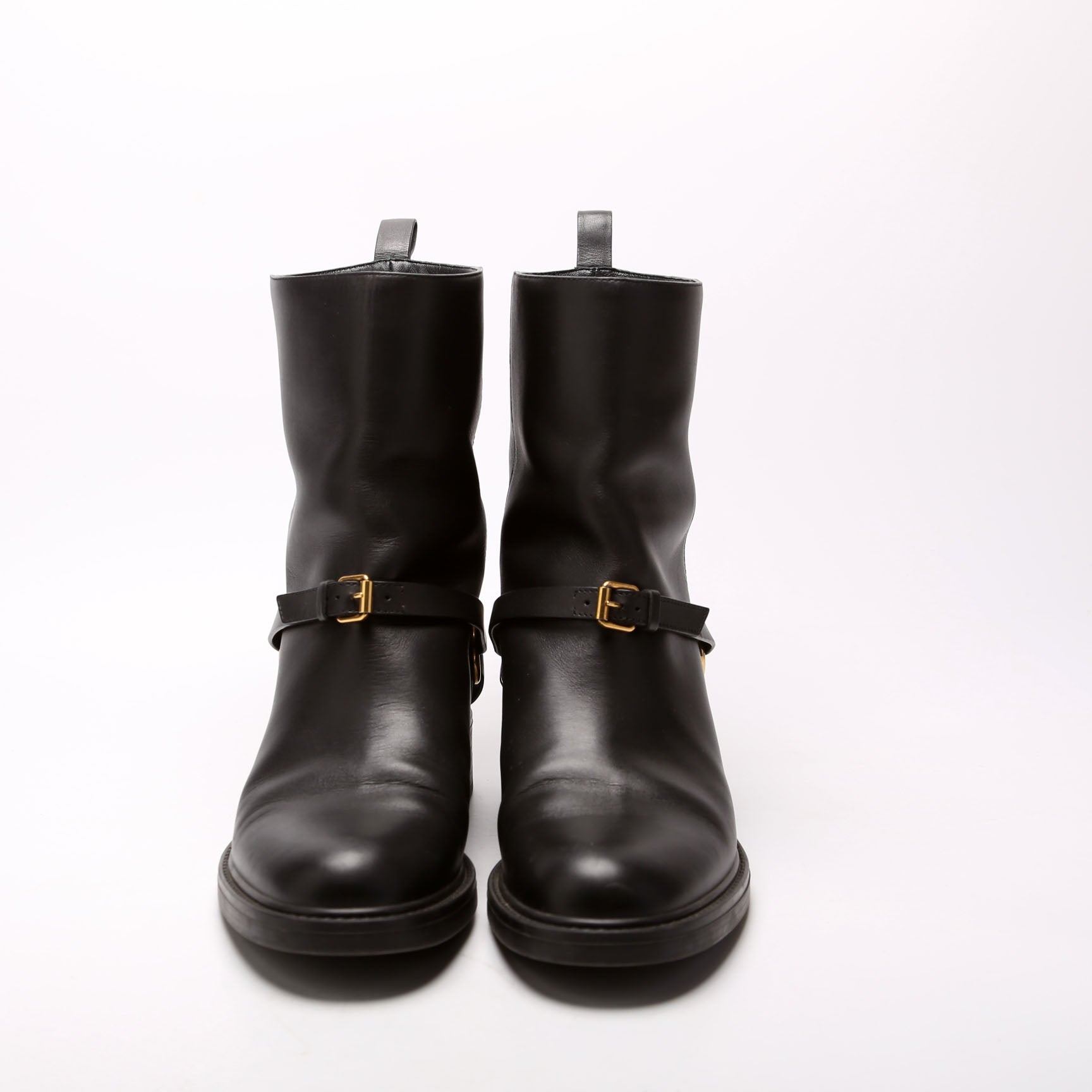 Gucci Horsebit Leather Moto Boots Size 37