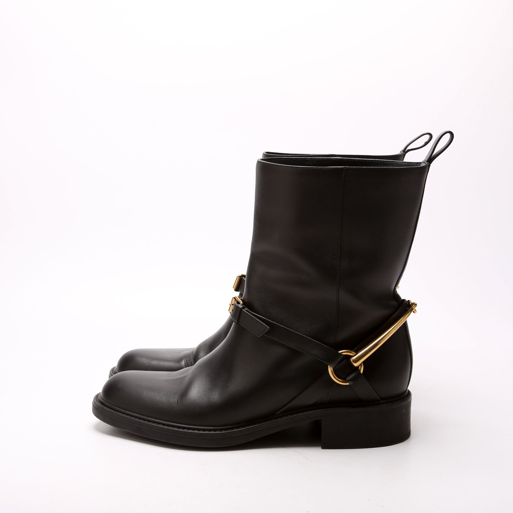 Gucci Horsebit Leather Moto Boots Size 37