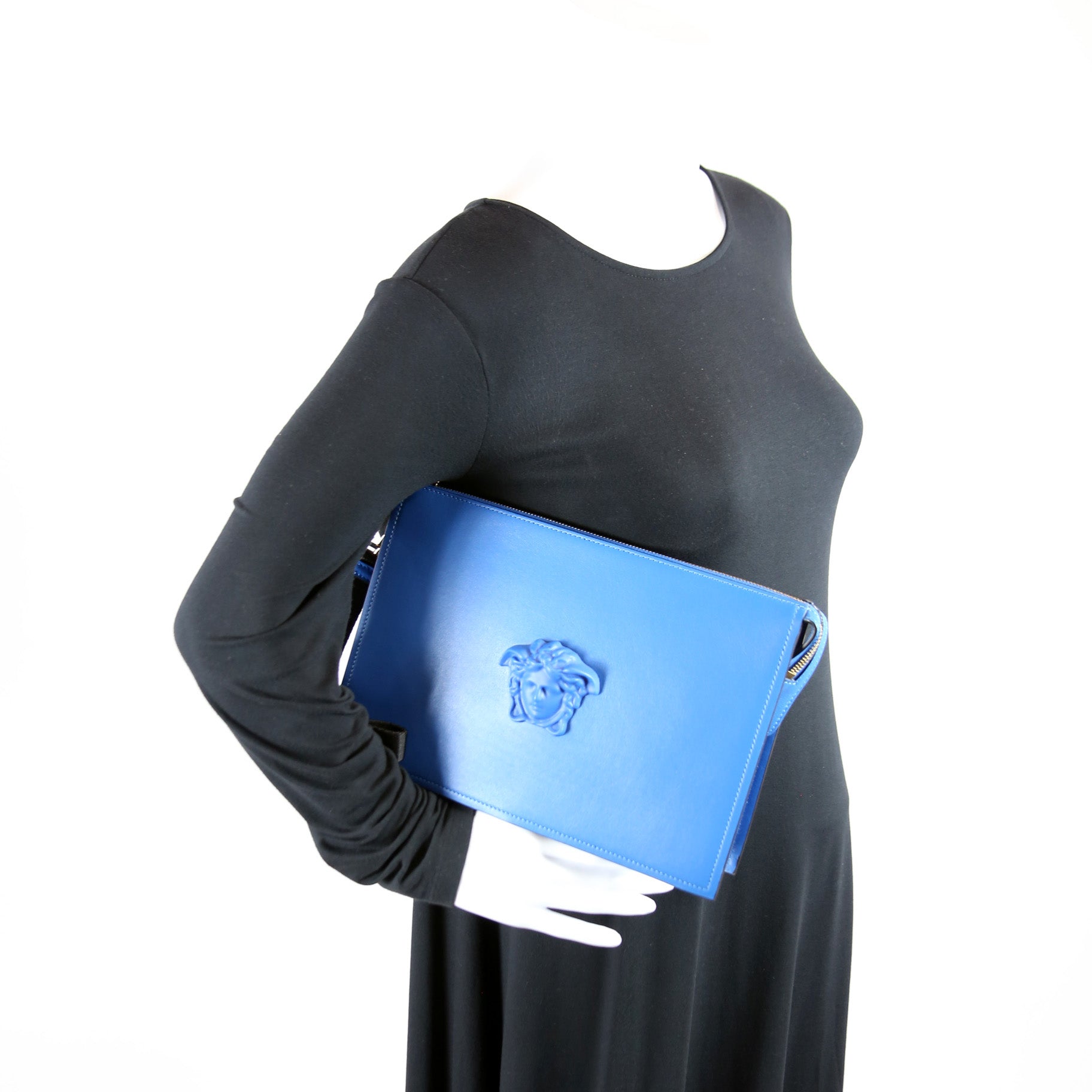 A Medusa Large Wristlet Pouch Blue