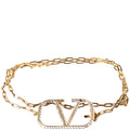 Crystal VLogo Signature Chain Belt Size M