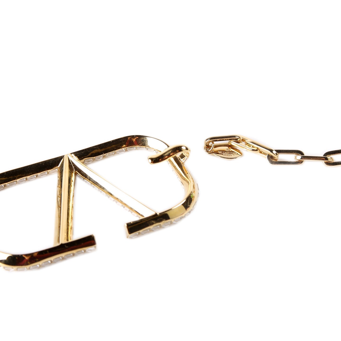 Crystal VLogo Signature Chain Belt Size M