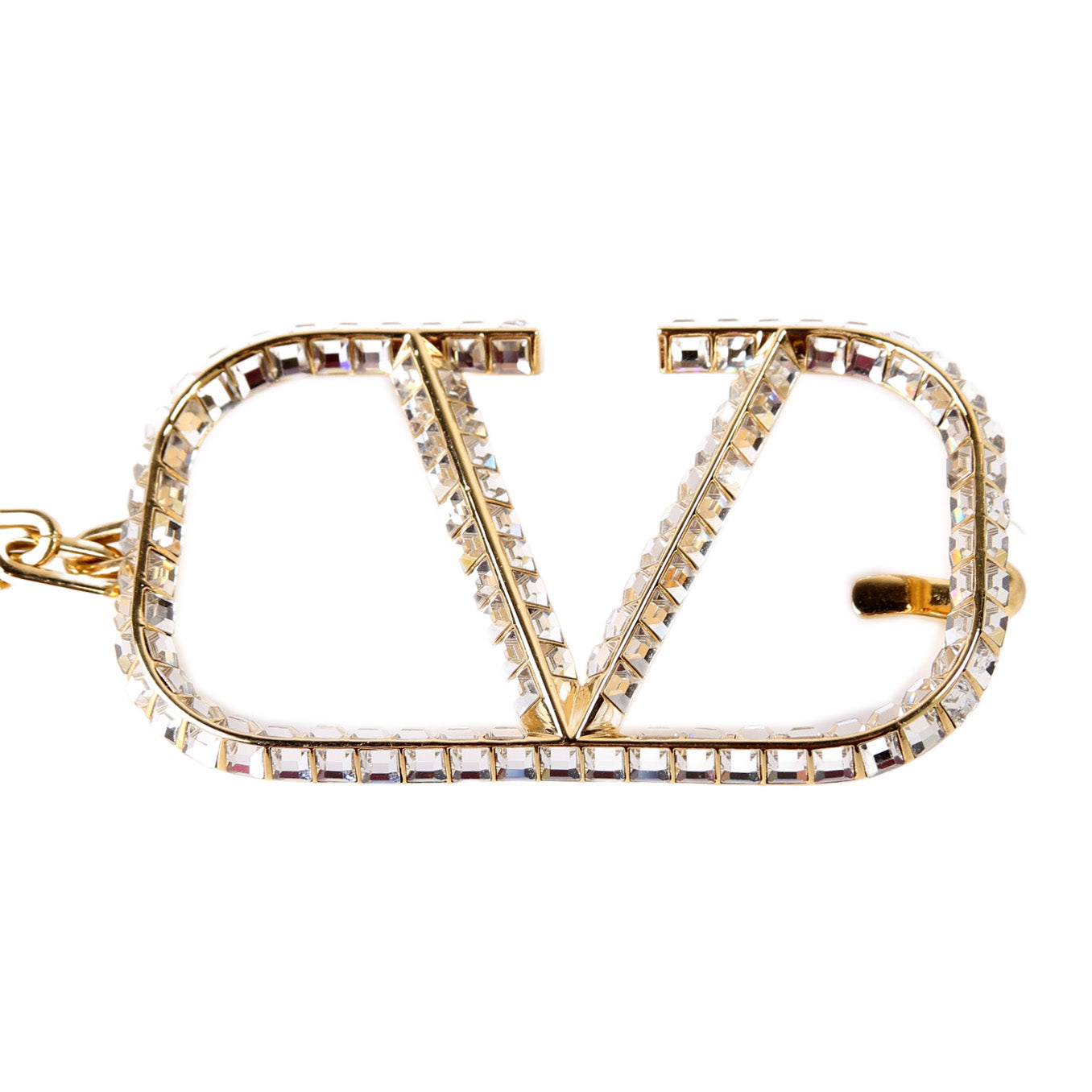 Crystal VLogo Signature Chain Belt Size M