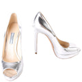 Open Toe Patent Leather Pumps Size 39