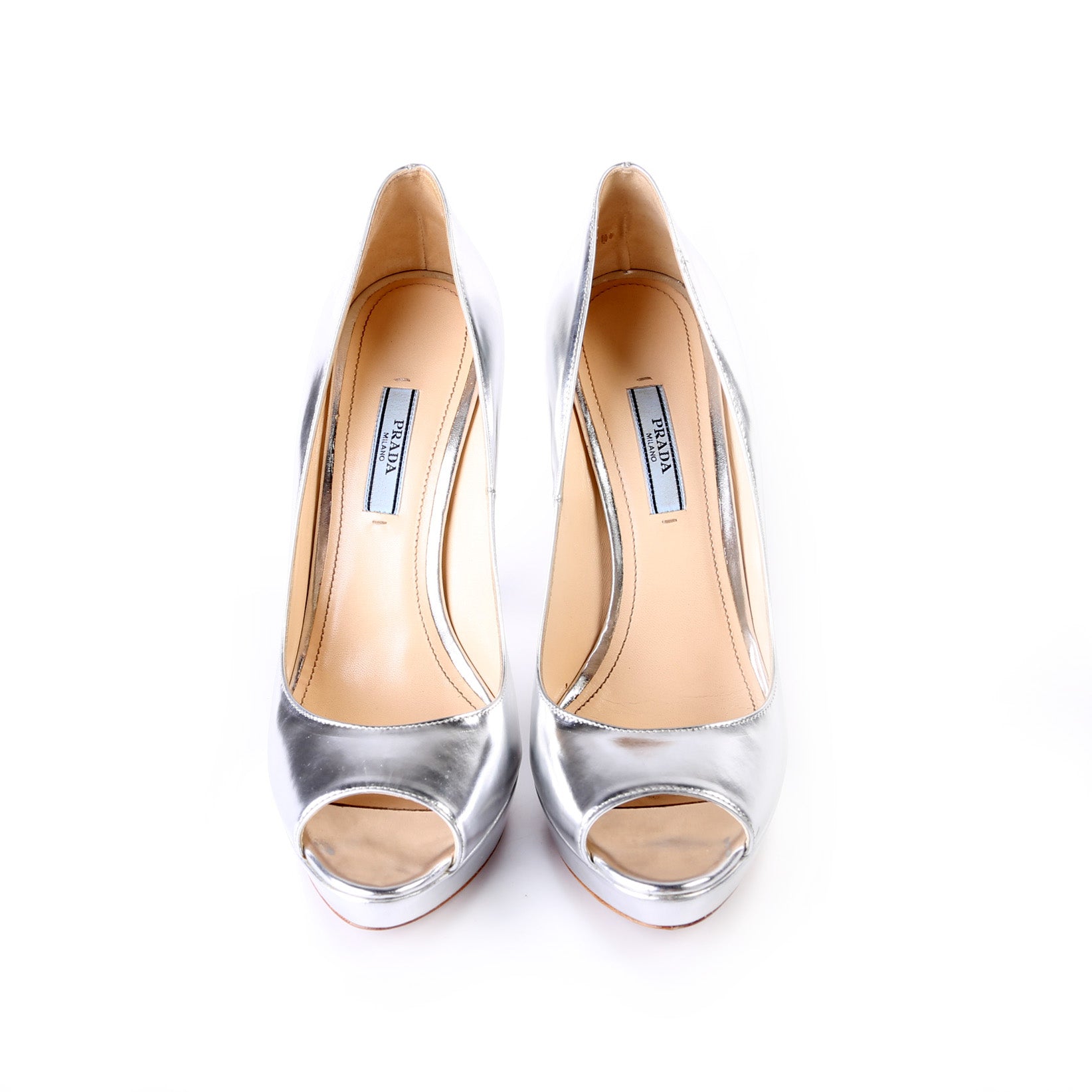 Open Toe Patent Leather Pumps Size 39