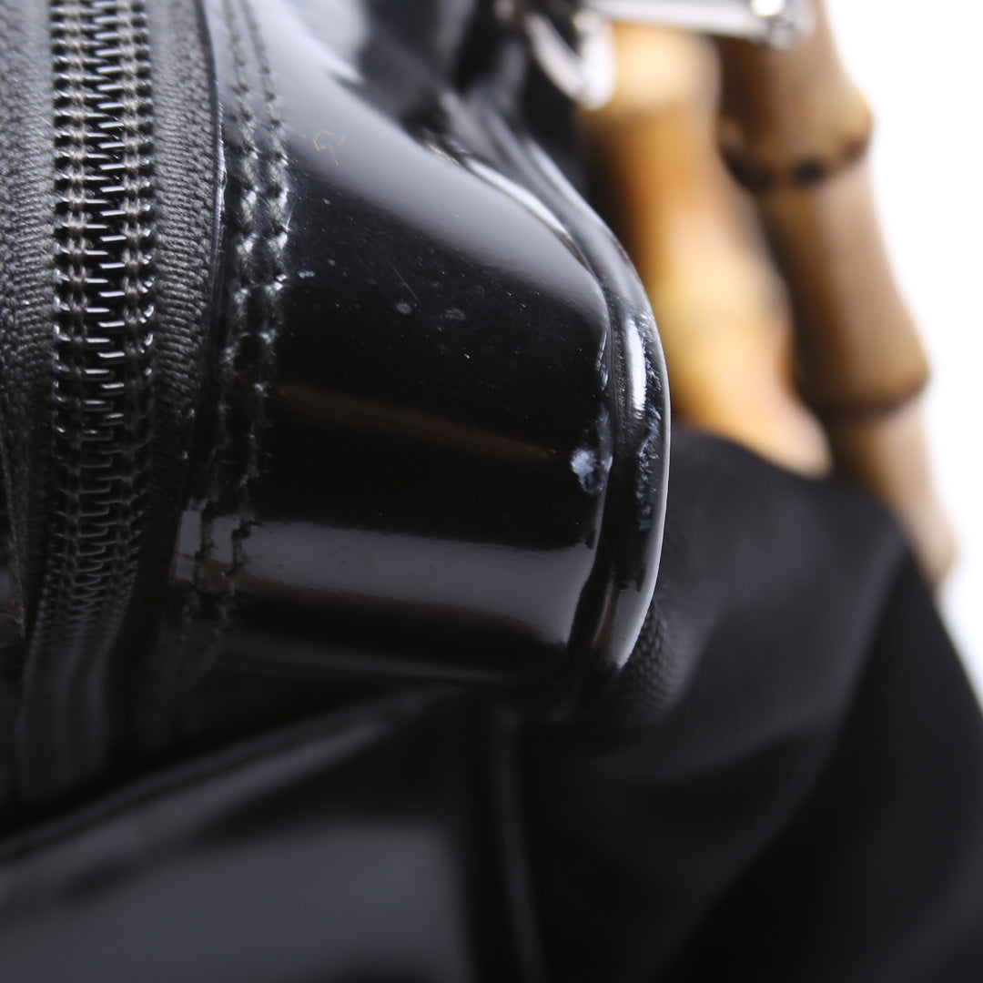 000.2040 Nylon/Patent Bamboo Handle Vintage