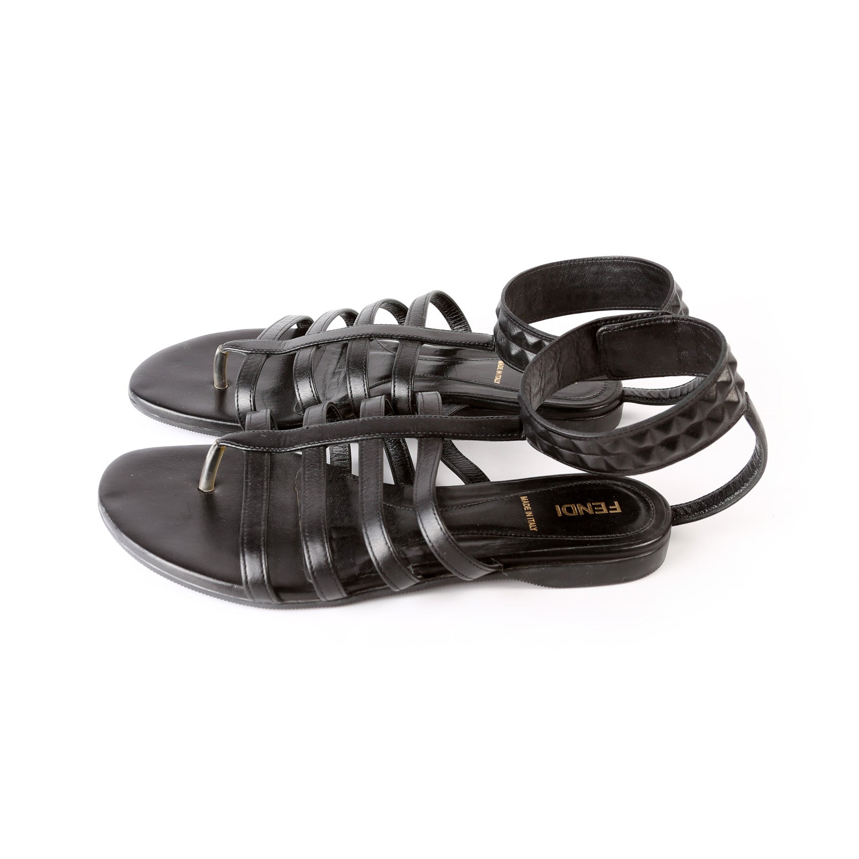 Gladiator Leather Studded Ankle Sandals Size 37.5