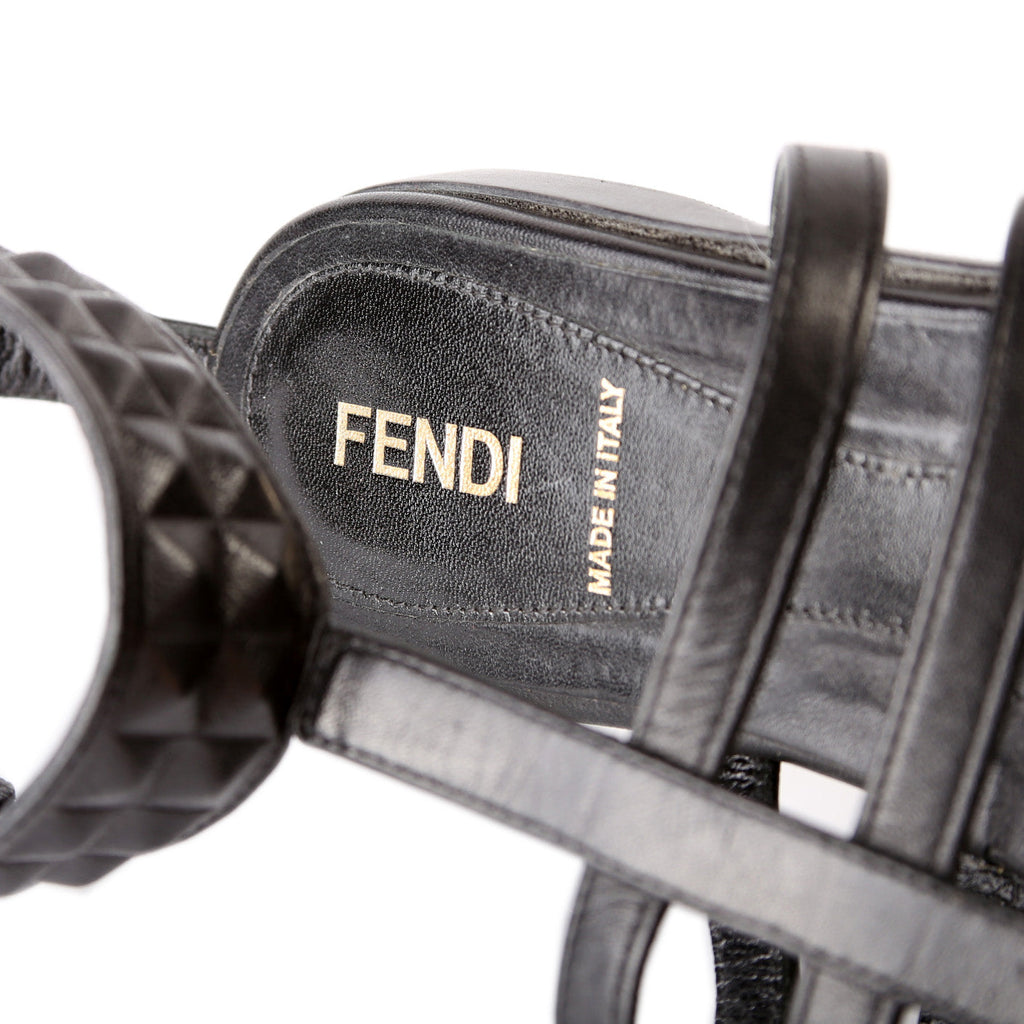 Gladiator Leather Studded Ankle Sandals Size 37.5