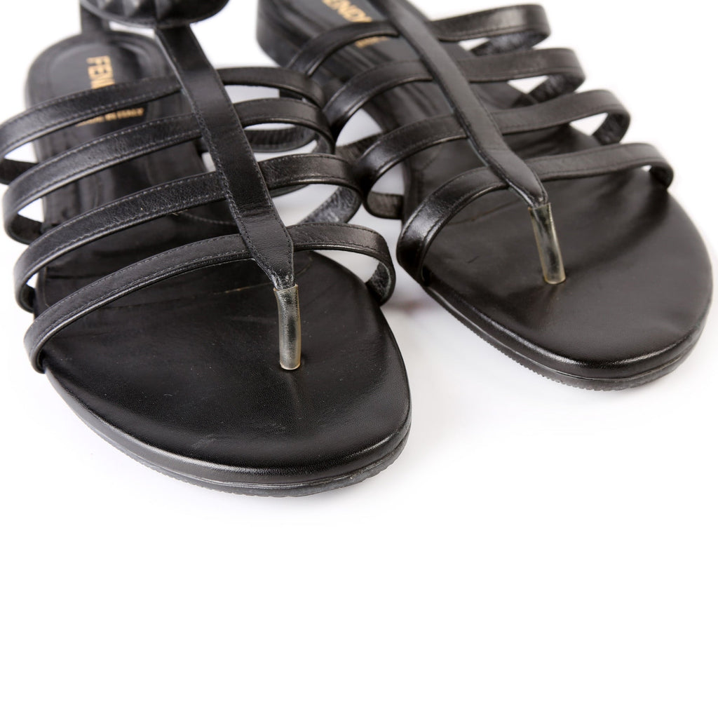 Gladiator Leather Studded Ankle Sandals Size 37.5