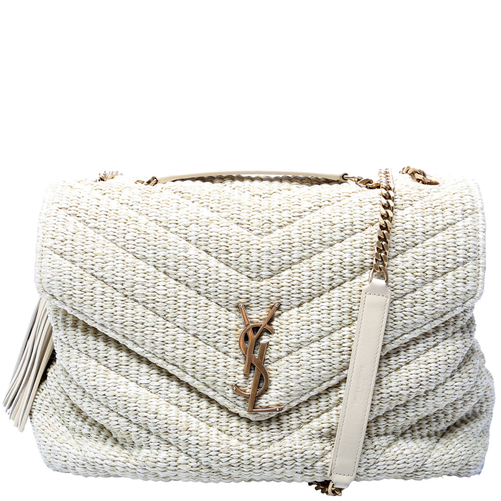 Loulou Satchel Medium Raffia