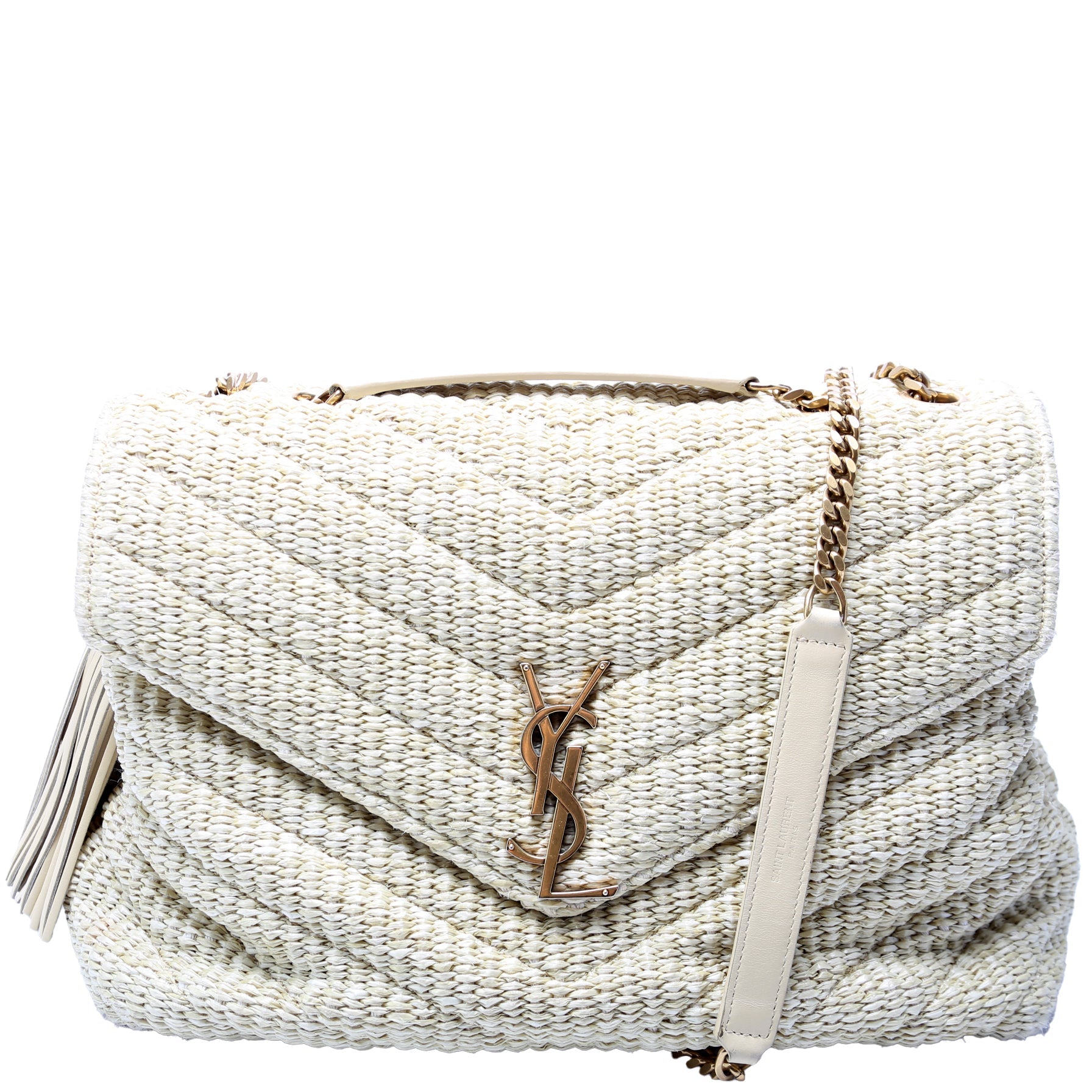 Loulou Satchel Medium Raffia