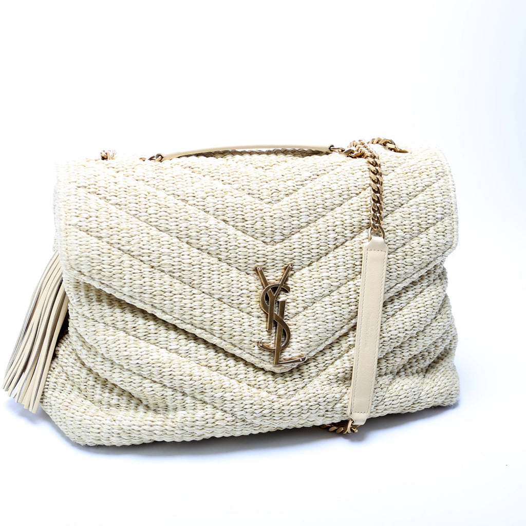 Loulou Satchel Medium Raffia