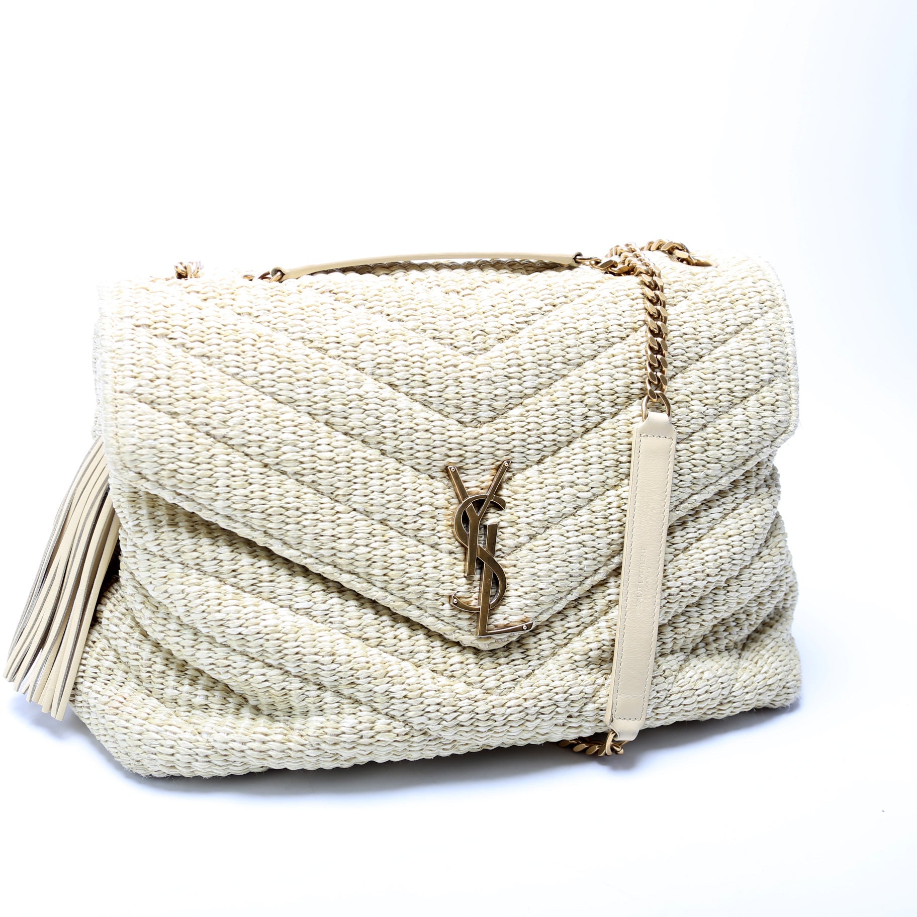 Loulou Satchel Medium Raffia
