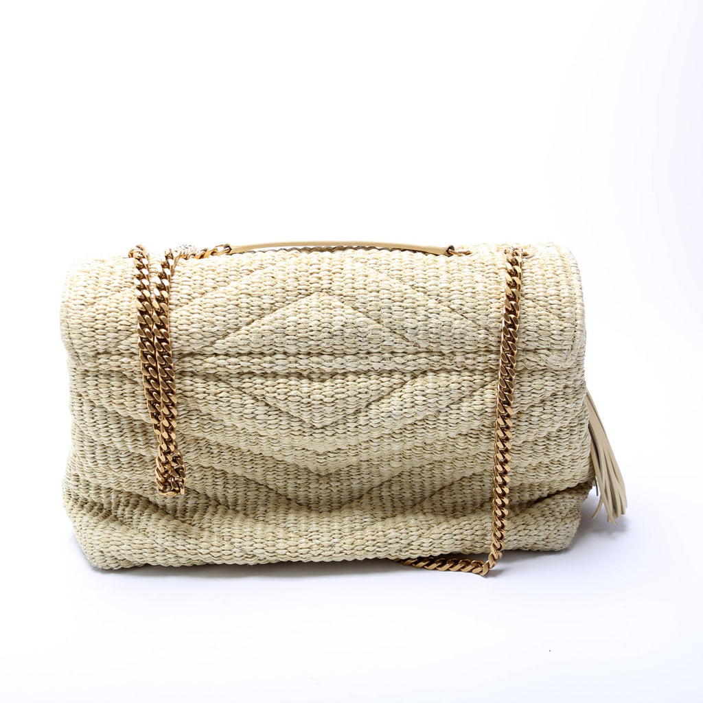 Loulou Satchel Medium Raffia