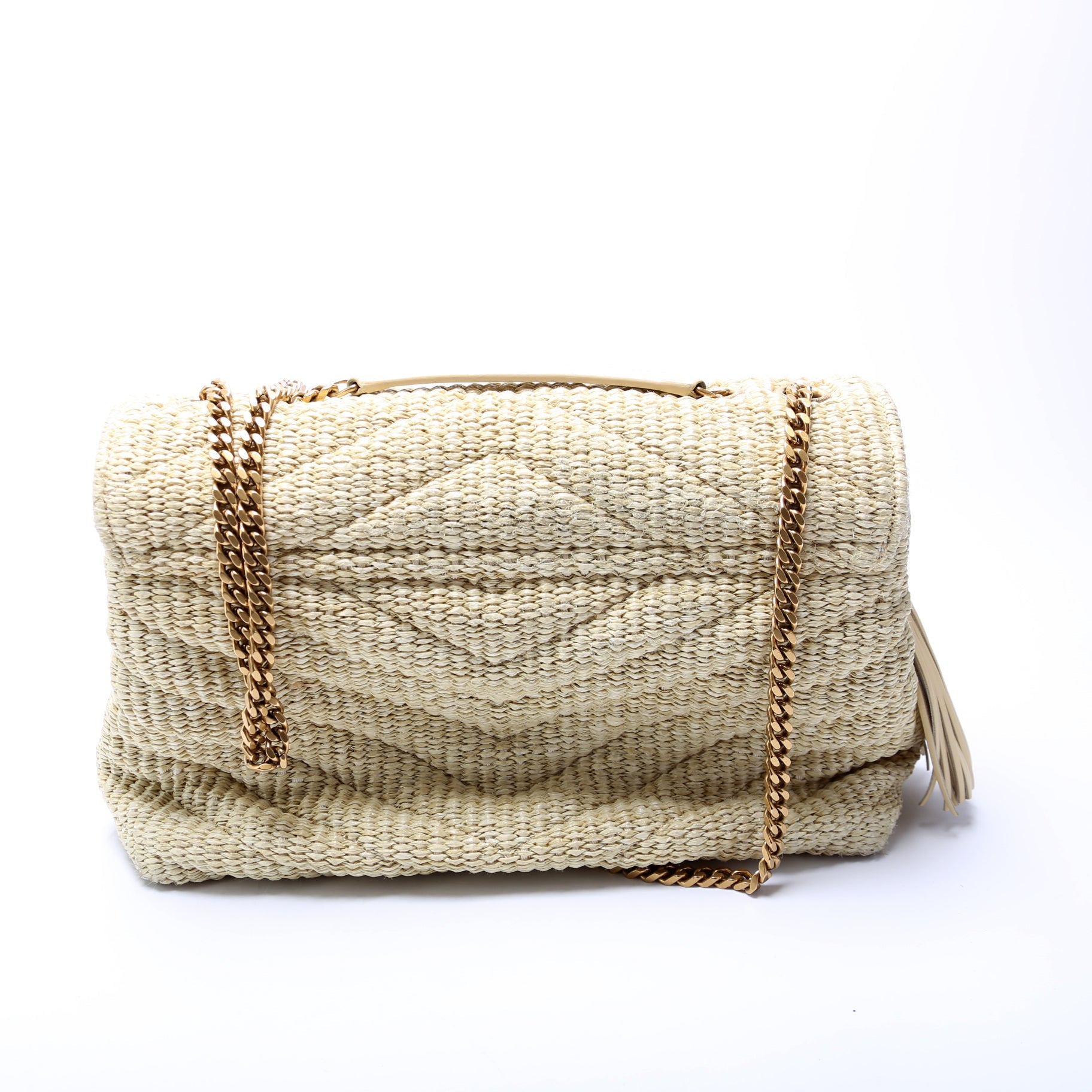 Loulou Satchel Medium Raffia