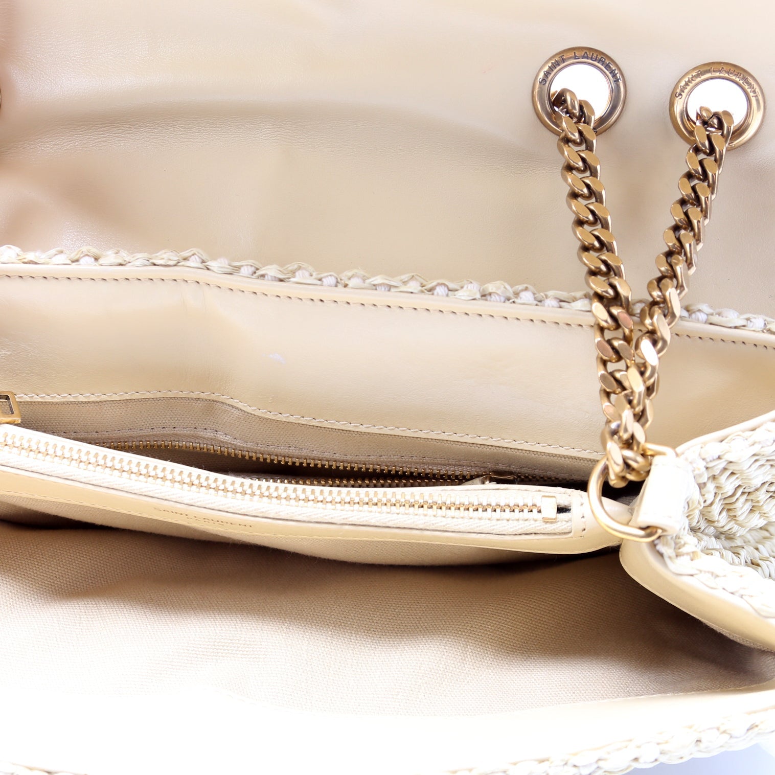 Loulou Satchel Medium Raffia