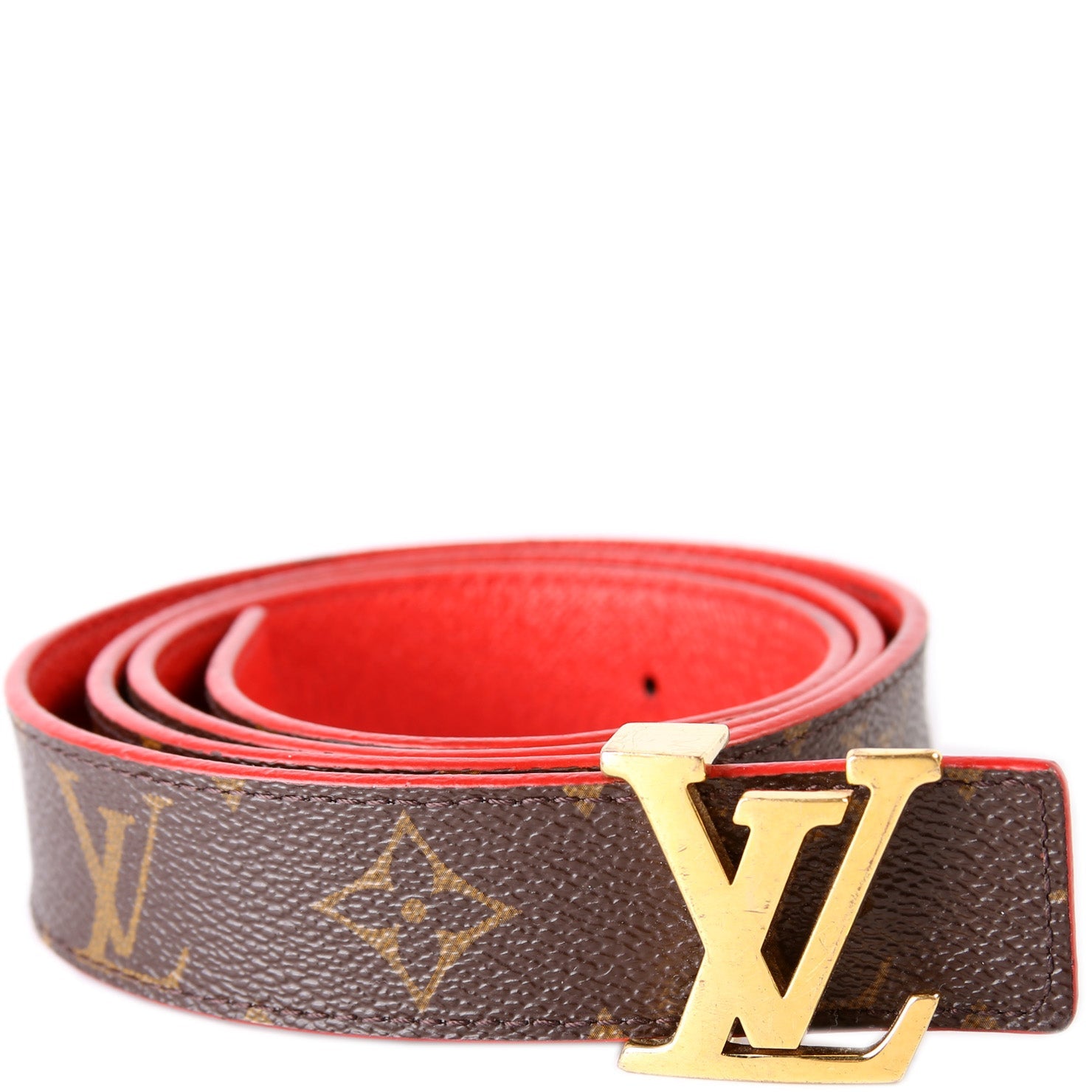 LV Initiales 30MM Reversible Leather/Monogram Belt Size 85/34