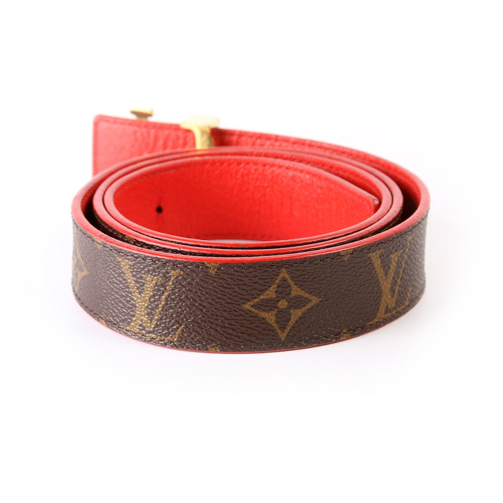 LV Initiales 30MM Reversible Leather/Monogram Belt Size 85/34
