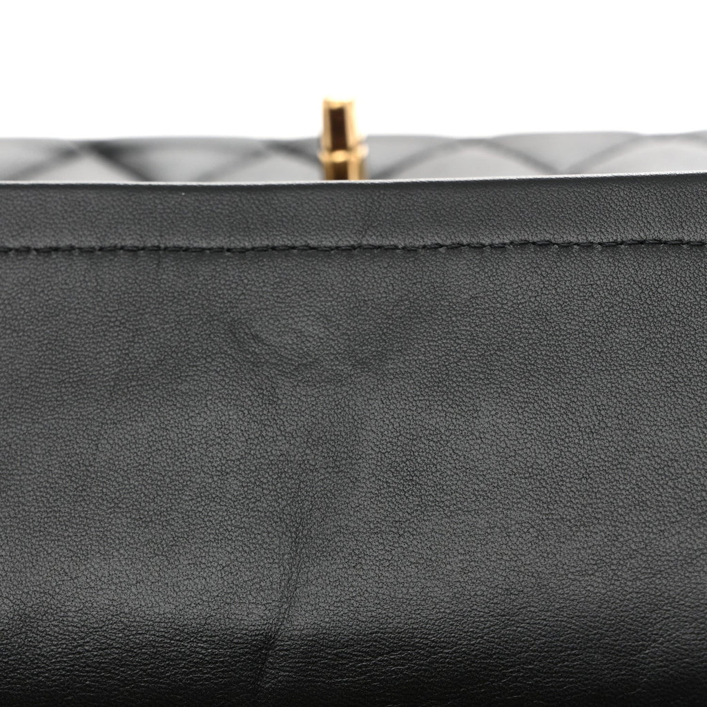 Chanel Lambskin Quilted Medium Double Flap Black