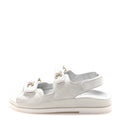 Grained Calfskin Velcro Dad Sandals 36.5 White