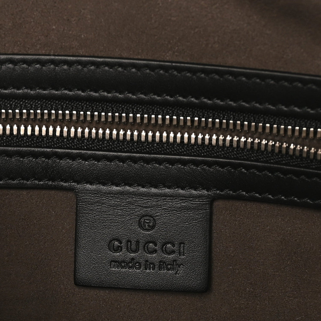 Gucci Guccissima Zip Pouch Wristlet Black