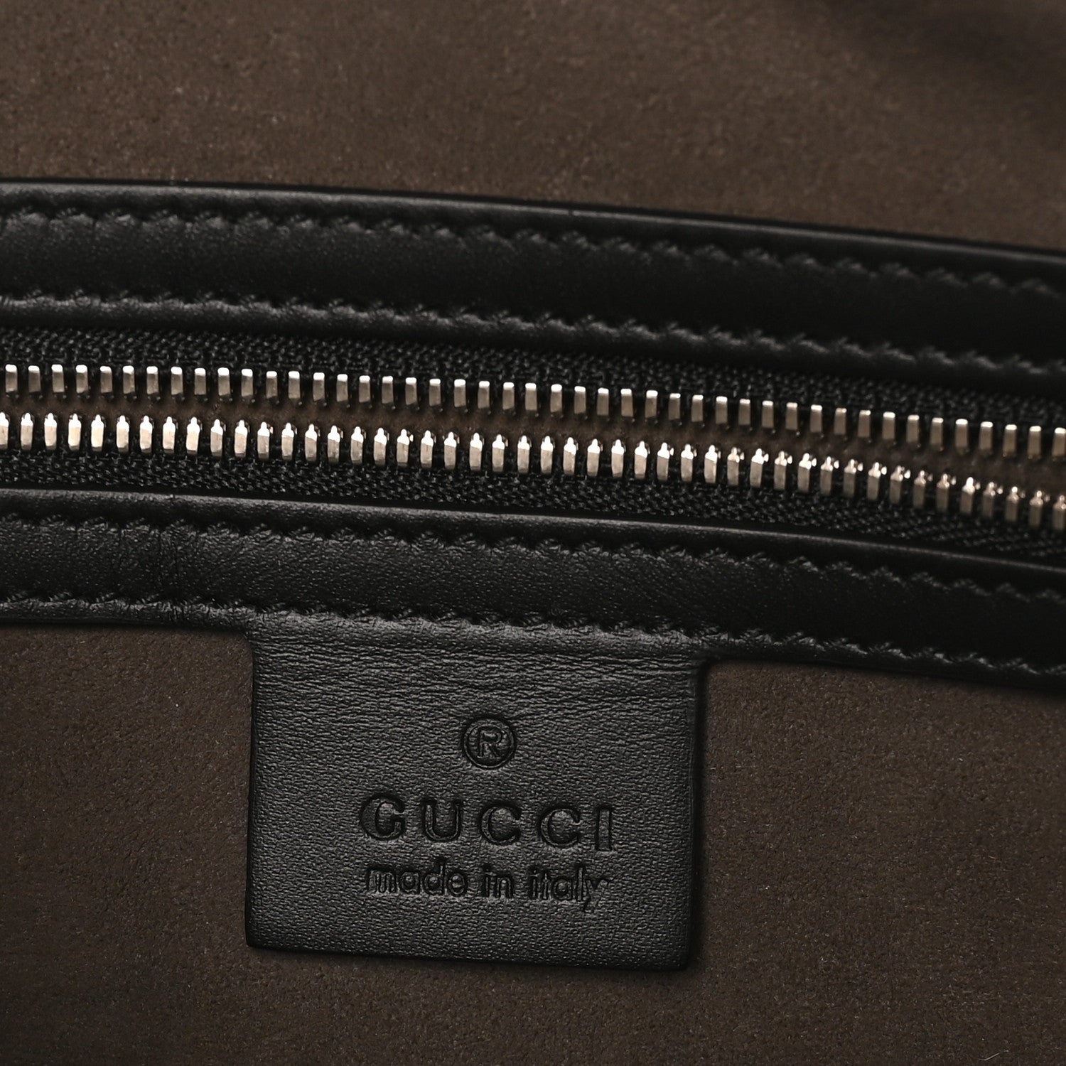 Gucci Guccissima Zip Pouch Wristlet Black
