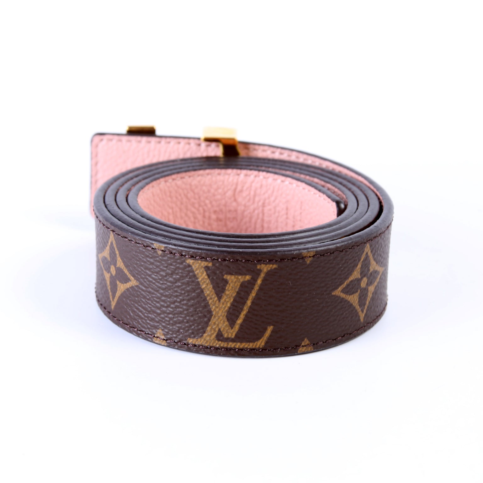 LV Initiales 30MM Reversible Leather/Monogram Belt Size 85/34