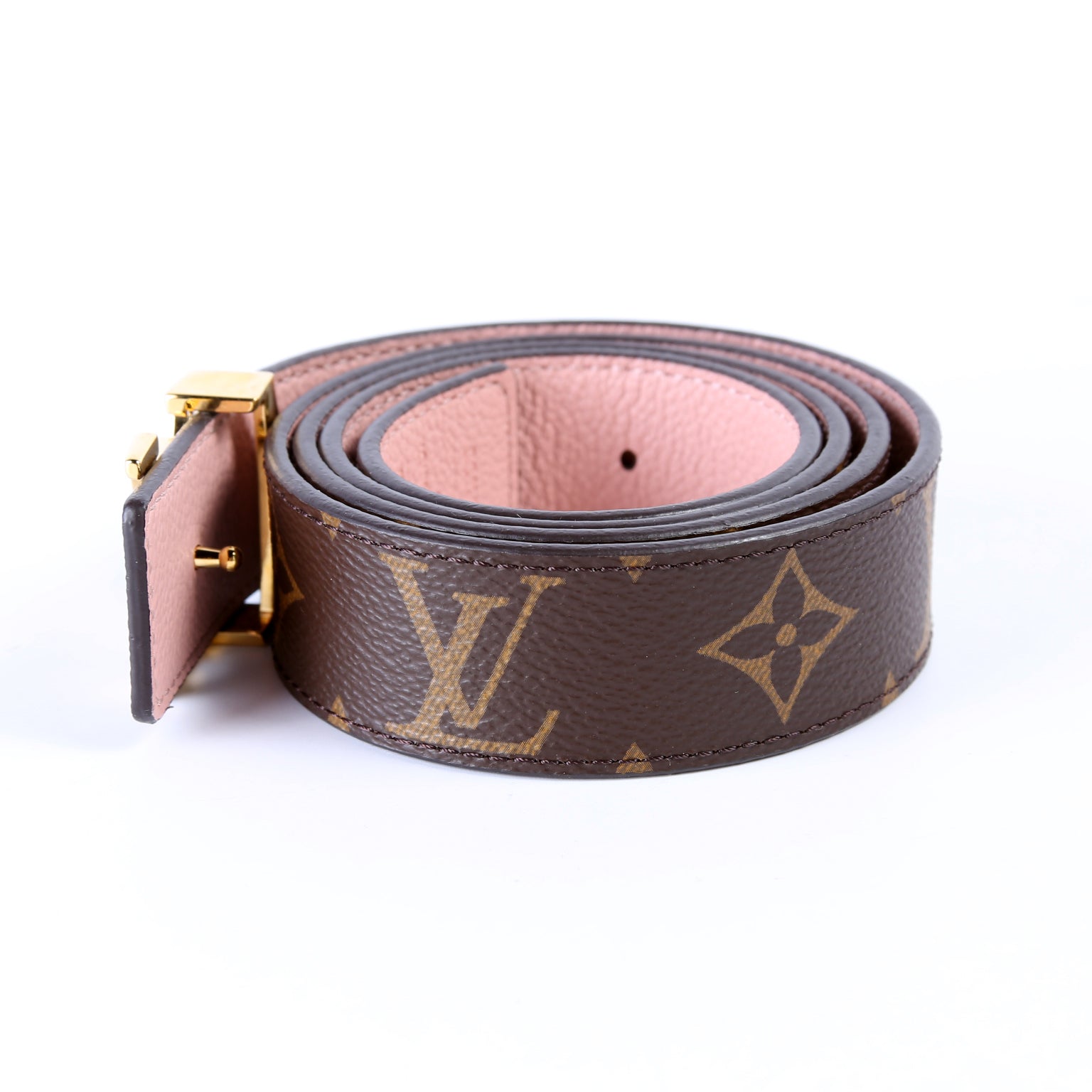 LV Initiales 30MM Reversible Leather/Monogram Belt Size 85/34
