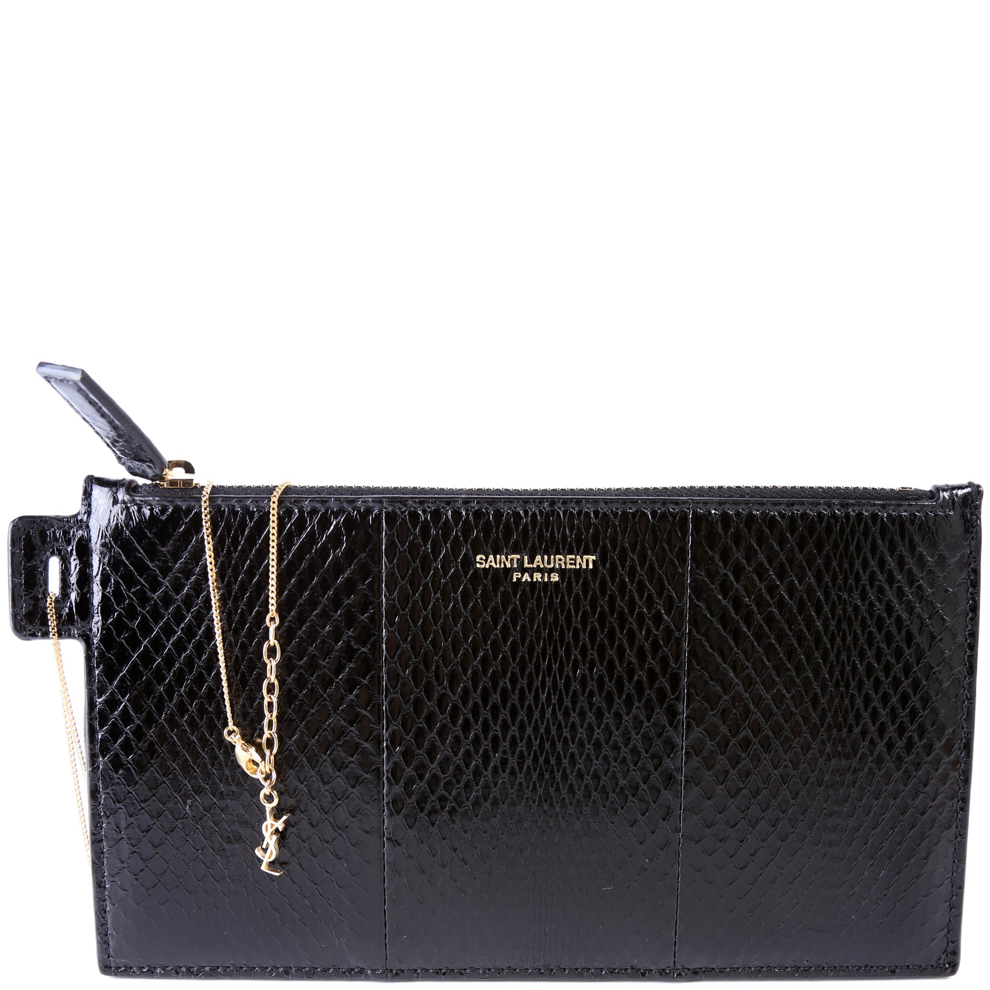 Snakeskin Pouch With Chain