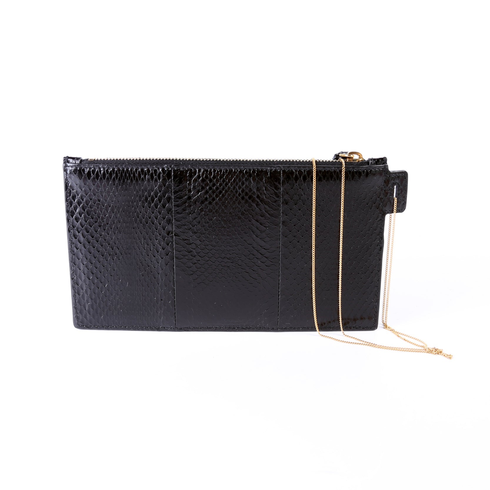 Snakeskin Pouch With Chain