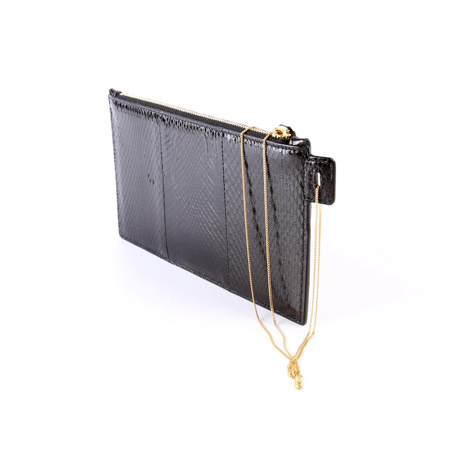 Snakeskin Pouch With Chain