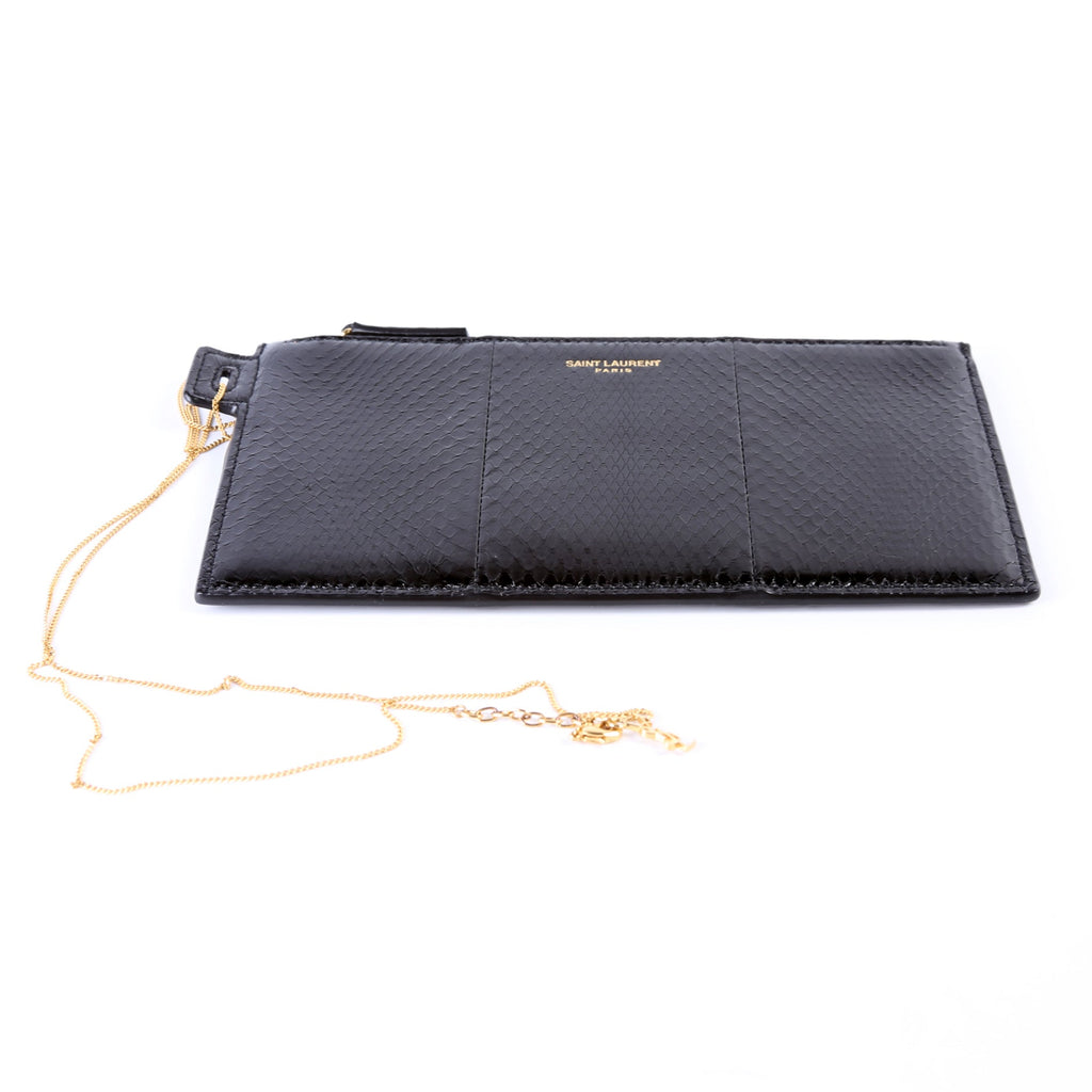 Snakeskin Pouch With Chain