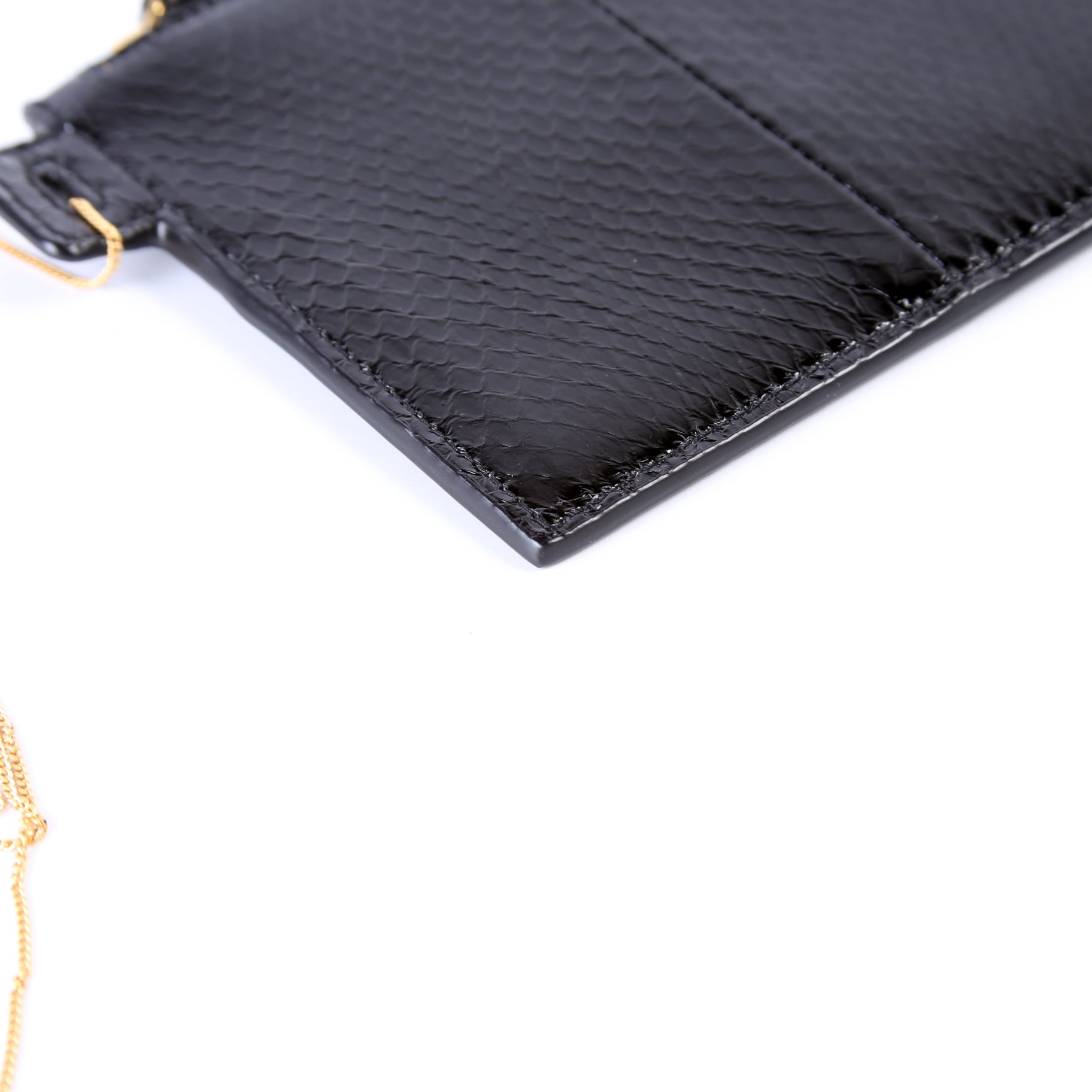 Snakeskin Pouch With Chain