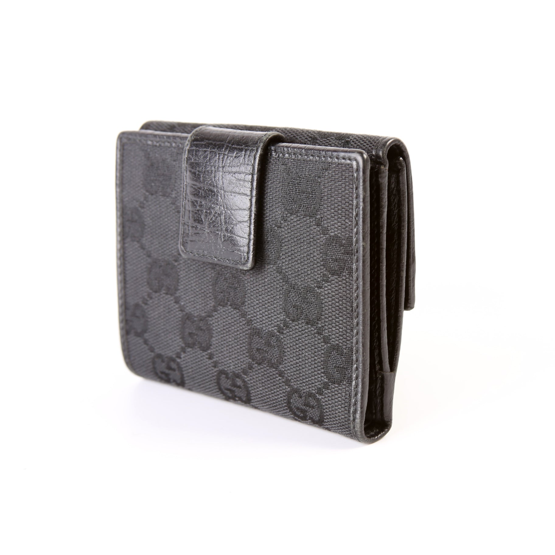 112533 GG Canvas Bamboo Compact Wallet