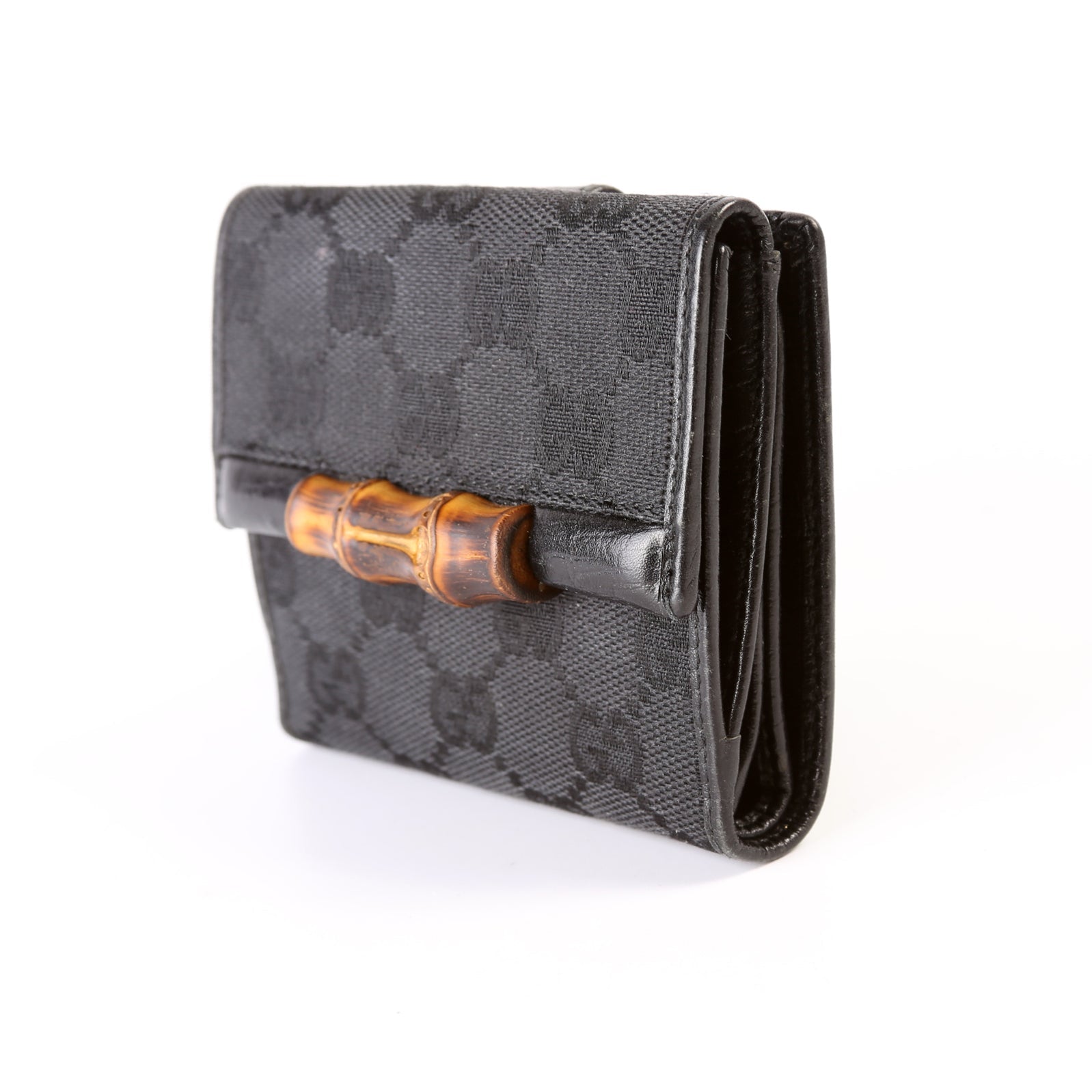 112533 GG Canvas Bamboo Compact Wallet