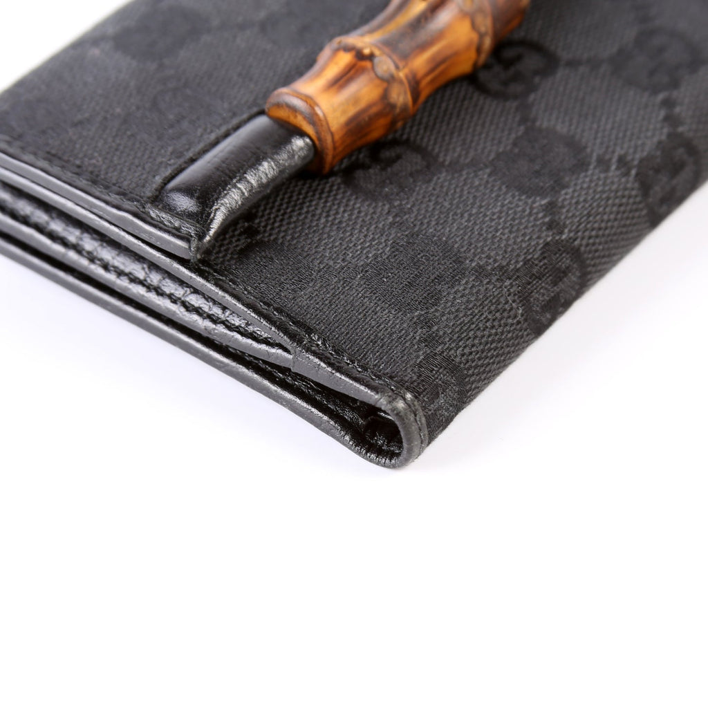 112533 GG Canvas Bamboo Compact Wallet