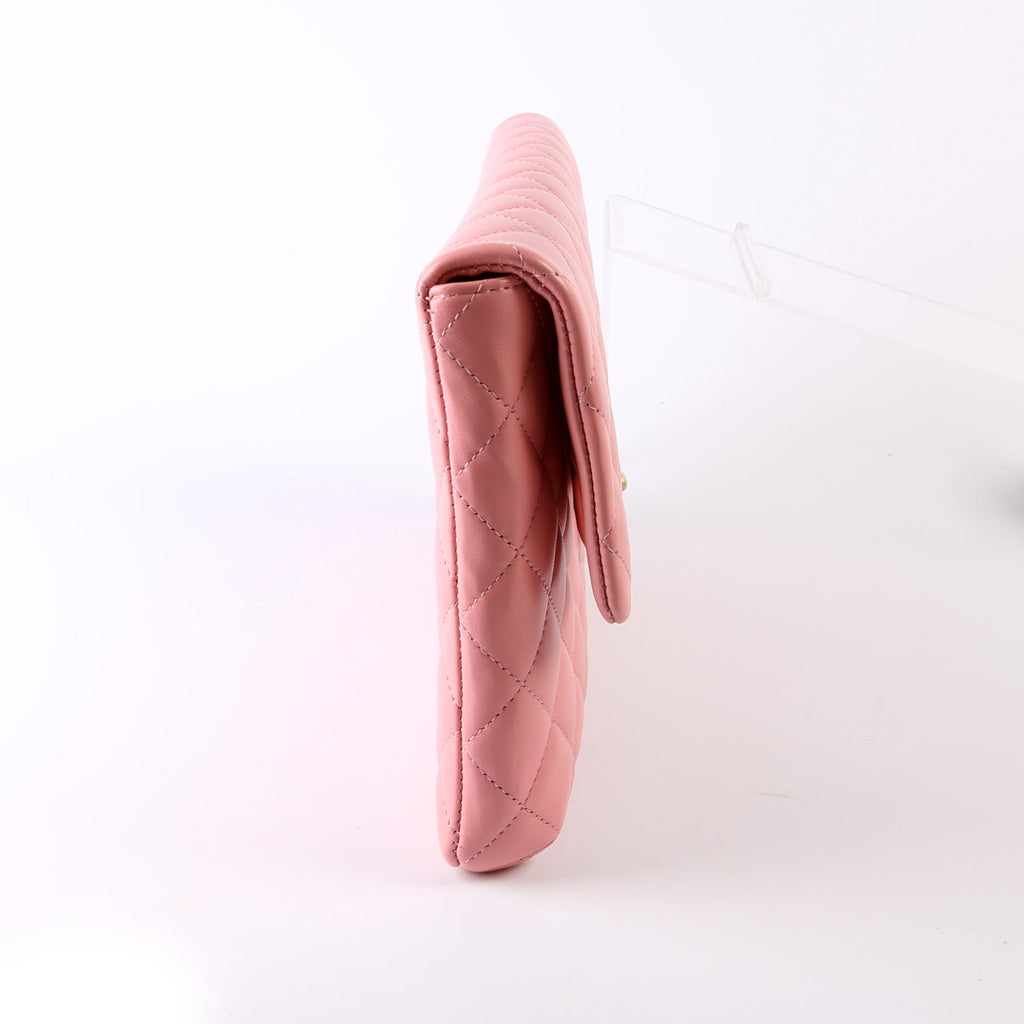 Classic Flap Clutch Lambskin Pink
