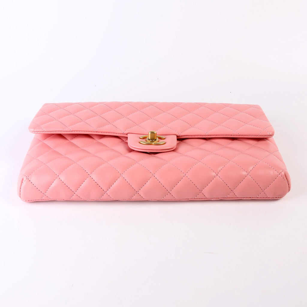 Classic Flap Clutch Lambskin Pink