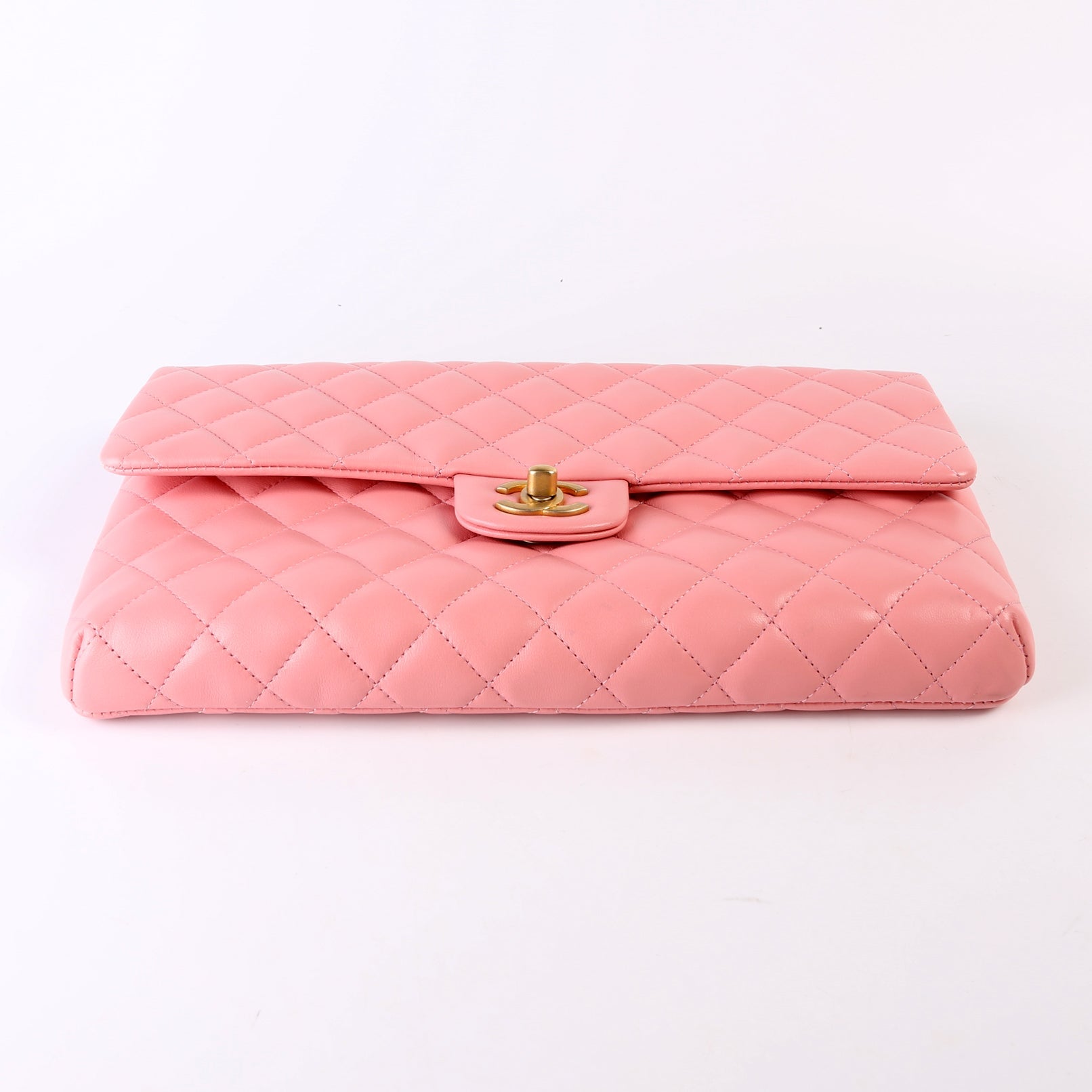 Classic Flap Clutch Lambskin Pink