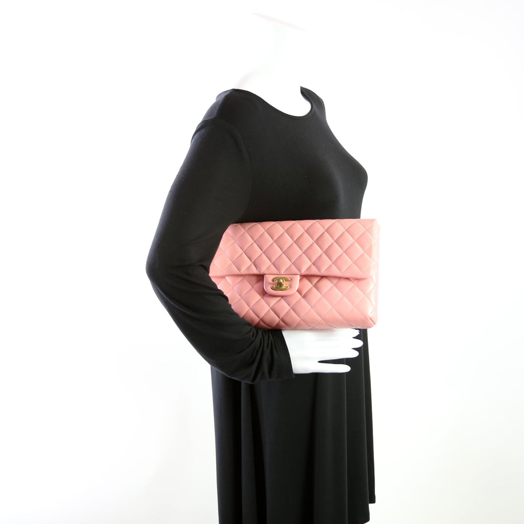 Classic Flap Clutch Lambskin Pink